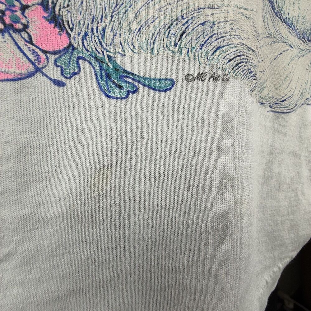 80s/90s Vintage Graphic Cat T-Shirt Pastel Kawaii Kitten | Made in USA - Picture 14 of 14